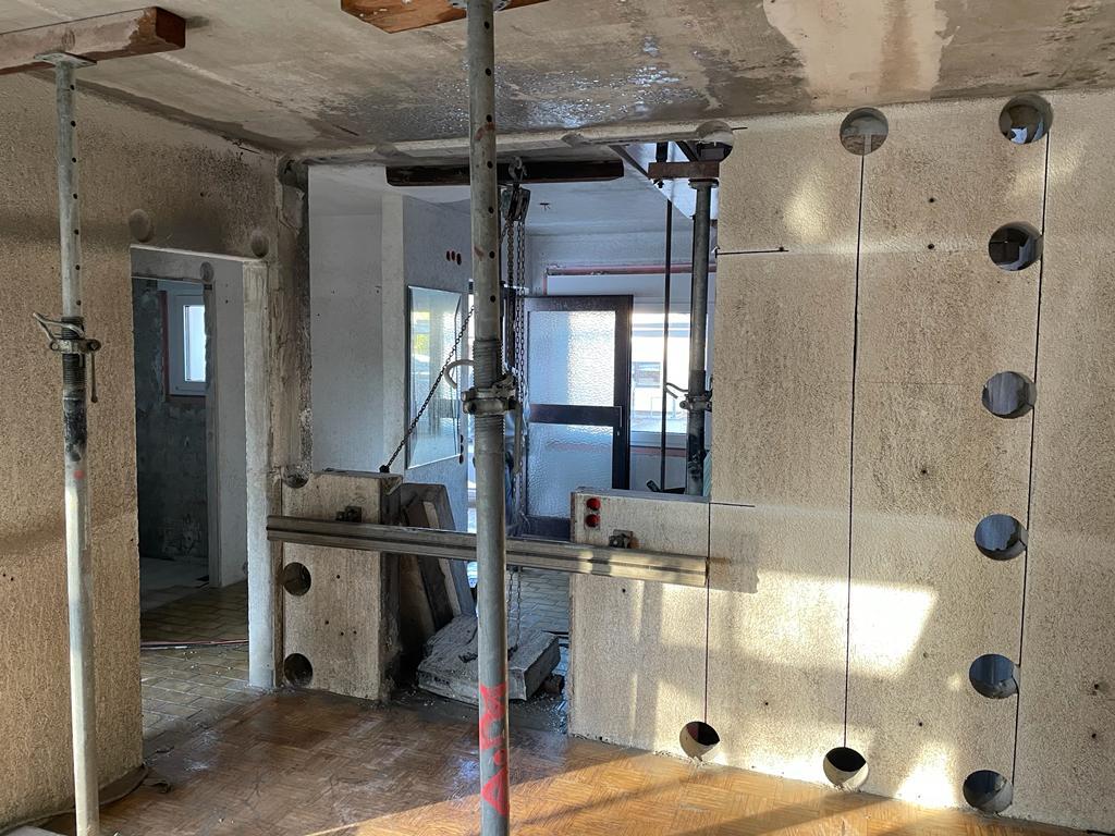 Betonwand Abbruch
